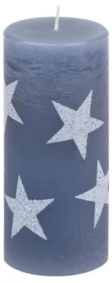 Produktbild von Stumpenkerze "Multistern" Rauchblau 150/68 mm