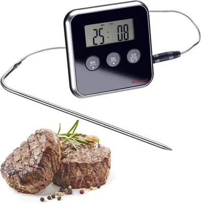 Produktbild von Elektronisches Grillthermometer mit Alarm - Metall/Kunststoff - 0 bis 250 °C