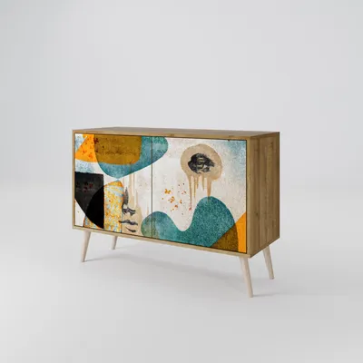 Produktbild von Spacerebels Kommode mit 2 Türen - Sideboard Komodenschrank - Highboard - Kleiderschrank Möbel - Wohnzimmer Schlafzimmer - 57,5×111×42 (HxBxT)