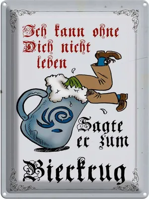 Produktbild von vianmo Blechschild 40x30 cm Bier kann nicht ohne dich leben Spruch Zitat