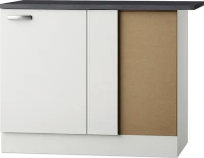 Produktbild von Optifit Eckunterschrank Lagos286 BxTxH 100 x 60 x 84,8 cm weiß glänzend zerlegt Anschlag reversibel KULG UEL106-9+