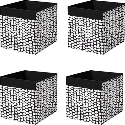 Produktbild von 4x Dröna Ikea Fach schwarz/weiß Box für Regal Kallax Aufbewahrung Kiste 33x38x33
