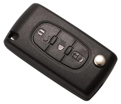 Produktbild von Kompletter Autoschlüssel im Taschenmessertyp mit 3 Tasten, kompatibel mit Citroën und Peugeot, inklusive Fernbedienung (433 MHz) und ID46-Chip, Artikelnummer CE0536