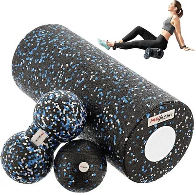Produktbild von EPP 4-in-1 Massage-Set mit Rolle, Ball und Doppelball – blau
