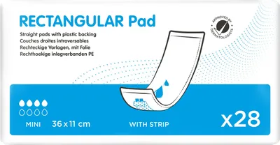 Produktbild von Rectangular Pad Mini, 36 x 11 cm, 8 x 28 Stück, m. Folie u. Klebestreifen