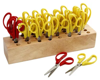 Image de Ciseaux ronds pour enfants avec bloc de ciseaux, 24pcs.