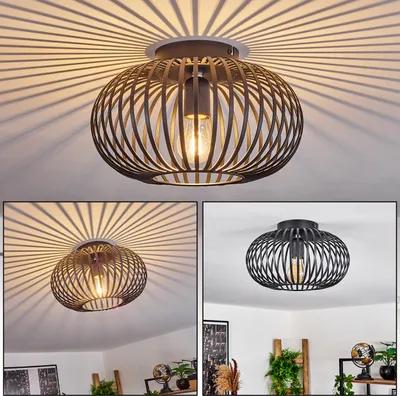 Produktbild von Aidone »Aidone« runde Deckenlampe aus Metall in Schwarz
