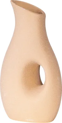 Produktbild von Vase H22cm Blumenvase Keramik Sand Beige Tischdeko Dekovase Keramikvase Deko