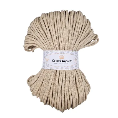 Zdjęcie produktu dla Pleciony sznurek bawełniany z rdzeniem 5mm 100m, przędza makrama, sznurek makrama, sznurek szydełkowy, sznurek makrama, przędza naturalna, sznurek 5mm