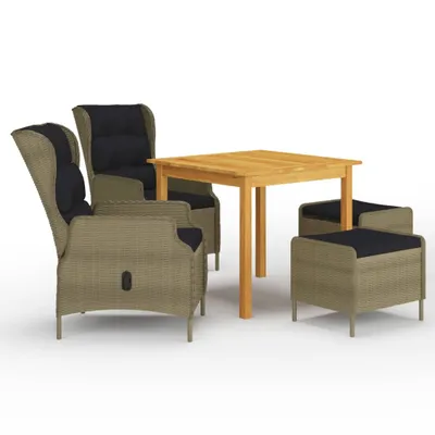 Image de Maison Exclusive - Ensemble de salon de jardin 5 pièces, marron