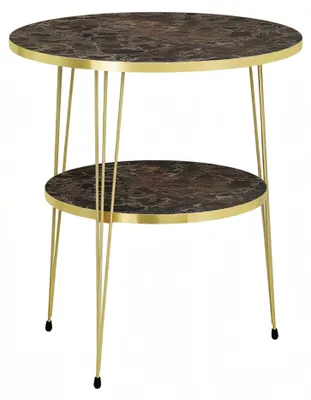 Obrázek produktu pro Kovový odkládací stolek v hnědé barvě v moderním elegantním stylu