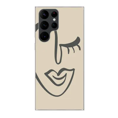 Produktbild von MuchoWow® Handyhülle Schutzhülle Hülle für Samsung Galaxy S22 Ultra Frau - Gesicht - Kunst Silikon Softcase Handy Hülle - Abbildung