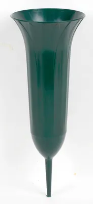 Produktbild von BURI Grabvase 31cm grün Grabschmuck Blumenvase Friedhofsvase Grabmalvase Grabdeko