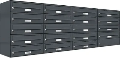 Produktbild von 19er Briefkasten Anthrazit Anlage 19 Fach Wandbriefkasten Postkasten