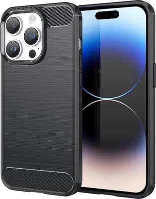 Obrázok produktu pre Techsuit Carbon Silicone kryt na iPhone 14 Pro – čierny