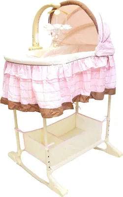 Produktbild von Best For Kids Wiege Stubenbett 4 in 1 Schaukelwiege mit Melodie, Vibration, Licht, Nachtlampe und Schaukel mit Fernbedienung
