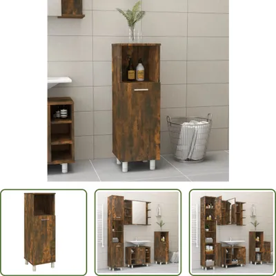 Produktbild von The Living Store Badschrank Räuchereiche 30x30x95 cm Holzwerkstoff