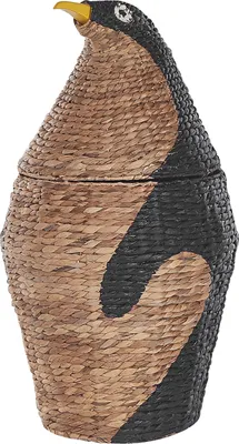 Produktbild von BELIANI Aufbewahrungskorb Natur aus Wasserhyazinthe Pinguin Form 68 cm Spielzeugkorb für Kinderzimmer