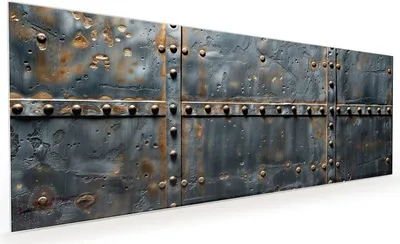 Produktbild von Küchenrückwand Spritzschutz Glas mit Motiv Metalltür Design 40 x 40 cm