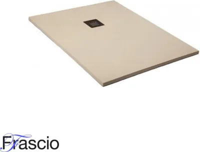 Obrázek produktu pro Sprchová vanička 100X110 cm Vulcano Line Slim pearl white Ral 1013 ze syntetické pryskyřice a mramorového prášku s volným odtokem - FRASCIO