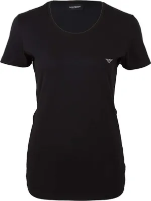 Produktbild von EMPORIO ARMANI Damen Shirt Rundhals (1er Pack) Schwarz/Black Logo EA-Adler L