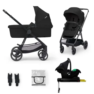 Produktbild von Kinderkraft NEWLY 4-in-1 Kinderwagen mit MINK PRO i-Size Babyschale klappbar Schwarz