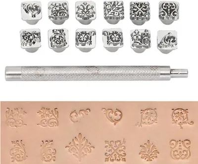 Werkzeugset für Embossing - 12 Stück - Lederstempel