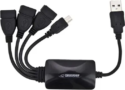 Zdjęcie produktu dla Hub USB Esperanza EA114 3xUSB 2.0 czarny