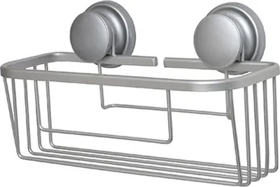 Produktbild von Tendance Badezimmerkorb Saugnapf silber Aluminium 13,5x28x17,5 cm