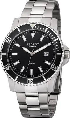 Produktbild von Regent Metall Herren Uhr F-1183 Analog Armband-Uhr silber Metallarmband D2URF1183
