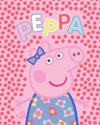 Produktbild von Peppa Wutz Decke 130x160cm – Flanell-Fleece Dots Design