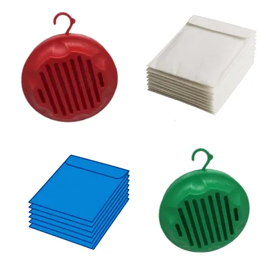 Produktbild von Conny Clever Luftfilter Set, Geruchsneutralisierer mit Aktivkohle und Silikat, 12 Nachfüllbeutel, für Kühlschrank und Kleiderschrank