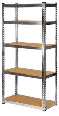 Obrázek produktu pro Humberg HR-853 Kovový skladovací regál, 5 polic, 183 x 90 x 40 cm, stříbrný