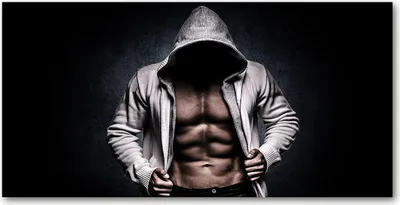 Produktbild von Tulup® Glas-Bild - 100x50 -Wandkunst - Wandbild hinter gehärtetem Sicherheitsglas  - Sport - Bodybuilding - Schwarz