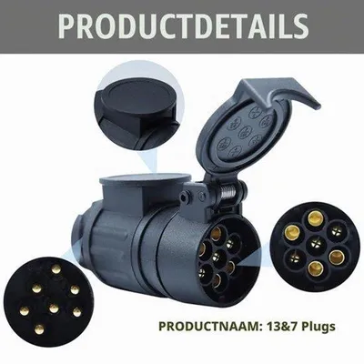Produktbild von Anhängeradapter 13 bis 7-polig, Adapter für Autos und Anhänger, 12 V