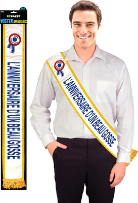 Produktbild von Schärpe Birthday Boy für Erwachsene Blau - Einheitsgröße