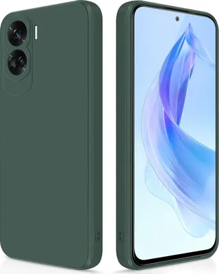 Image de Etui mince en silicone pour Honor 90 Lite silicone souple liquide, mat, résistant aux rayures Etui vert nuit