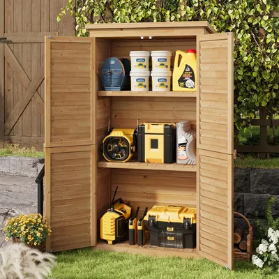 Produktbild von BEALIFE CC30 Gartenschrank Outdoor 160x76x42 cm, Aufbewahrungsschrank für Garten & Balkon