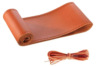 Productafbeelding van Stuurwielhoes om zelf te maken, bruin, microvezel, lederlook, diameter 37-38 cm