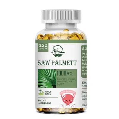Immagine prodotto di Saw Palmett 1000 mg (120 capsule) Integratore alimentare, vescica, prostata, capelli, salute delle vie urinarie