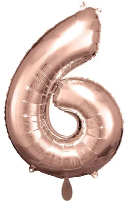 Produktbild von Amscan Große Zahl 6 Rose Gold 0 0 STK