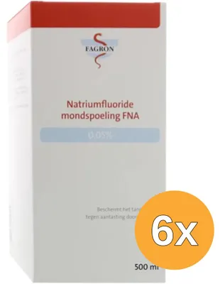 Productafbeelding van 6x Fagron Natriumfluoride mondspoeling 0.05% (500 ml)