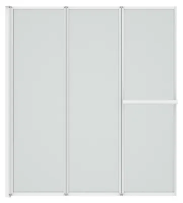 Produktbild von Badewannenaufsatz 145×140 cm, 3-tlg. Faltwand, Weiß, Aluminium, Milchglas