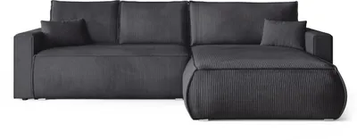 Produktbild von BroMARKT Ecksofa HAVANA Schlaffunktion Bettkasten L-Form 120x236 cm Grau