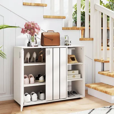 Produktbild von Schuhschrank - Schuhregal - Schuhaufbewahrung - Schuhmöbel - Schuhregal (mehrstöckig) - Holz, 3 Etagen