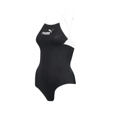 Produktbild von Puma Racerback Badeanzug mit dünnen Trägern Damen schwarz Gr S