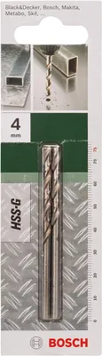 Produktbild von Bosch 2 609 255 041, Bohrer, 4 mm, 75 mm, Eisenguss, Metall, Kunststoff, Edelstahl, 4,3 cm, 4 mm