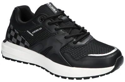 Produktbild von American Club AA55, Damen Sportschuhe Memory Foam System, leichte Sneaker Schnürschuhe bequem, Schwarz 39