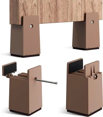 Produktbild von Famanu Möbelverhöher verstellbar - 10 cm - schwere Möbelheber - 4 Stück - für Möbelanhebung - weiß
