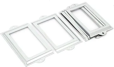 Image de Lot de 6 porte-étiquettes de bureau argentés, 105 x 60 mm